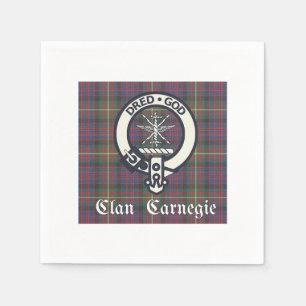 Clan Carnegie Crest Tartan Napkin