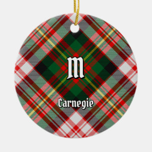 Clan Carnegie Dress Tartan Ceramic Tree Decoration