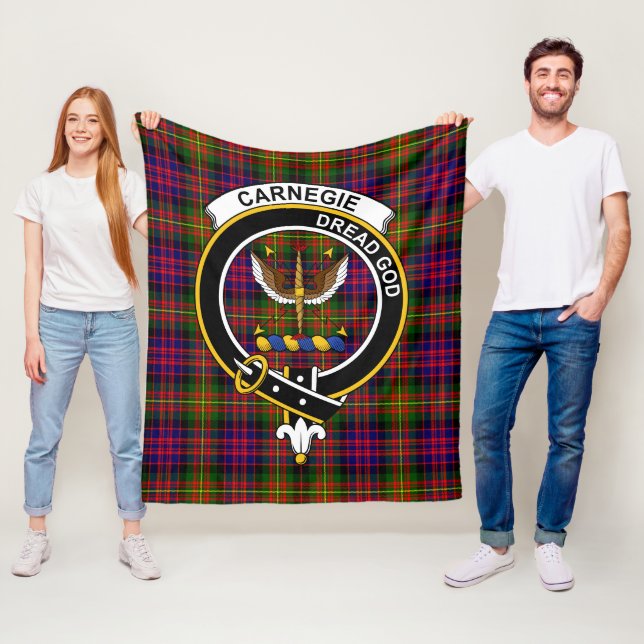 Clan Carnegie Modern Tartan Plaid Fleece Blanket (In Situ)