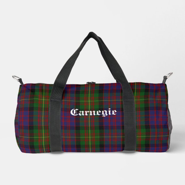 Clan Carnegie Tartan Customisable Duffle Bag (Front)