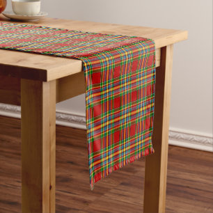 Clan Chattan Tartan Bright Scottish Plaid Short Table Runner