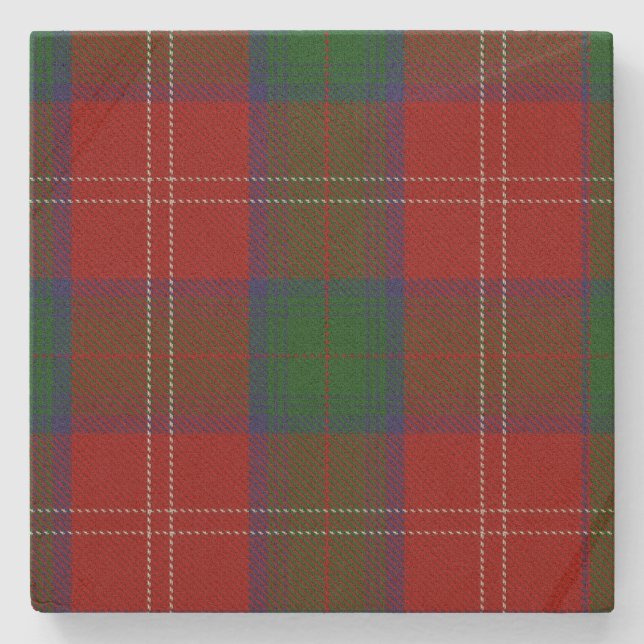 Clan Chisholm Tartan Plaid Stone Coaster (Front)