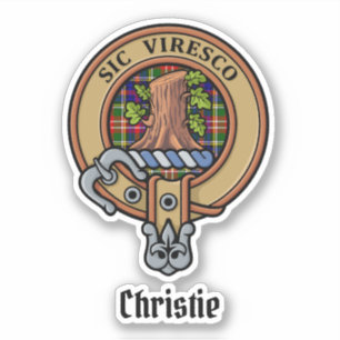 Clan Christie Crest over Tartan