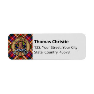 Clan Christie Crest over Tartan