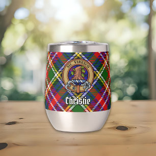 Clan Christie Crest over Tartan