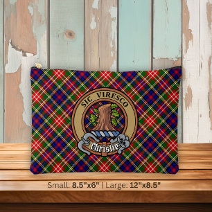Clan Christie Crest over Tartan Accessory Pouch
