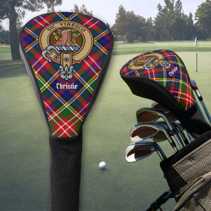 Clan Christie Crest over Tartan Golf Head Cover