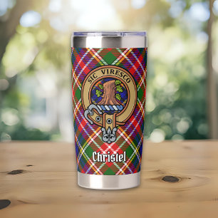 Clan Christie Crest over Tartan Insulated Tumbler