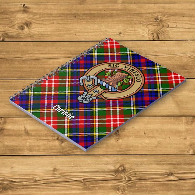 Clan Christie Crest over Tartan Notebook (Creator Uploaded)