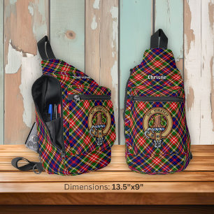 Clan Christie Crest over Tartan Sling Bag