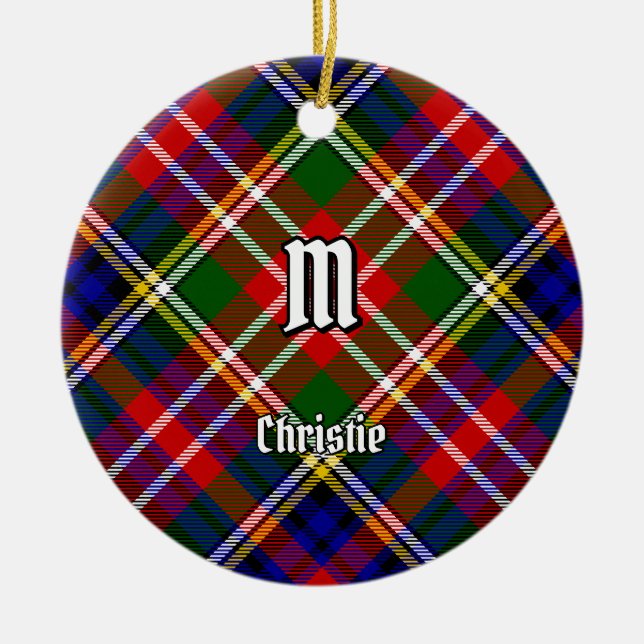 Clan Christie Tartan Ceramic Tree Decoration (Front)
