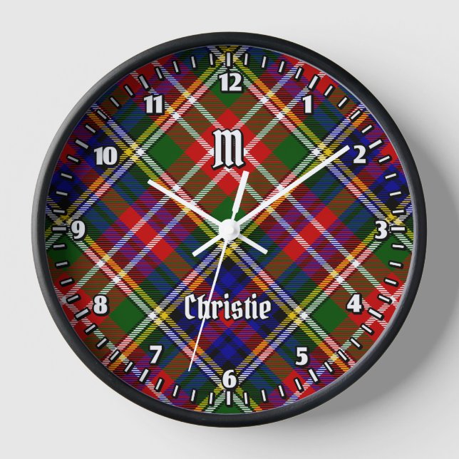 Clan Christie Tartan Clock (Front)