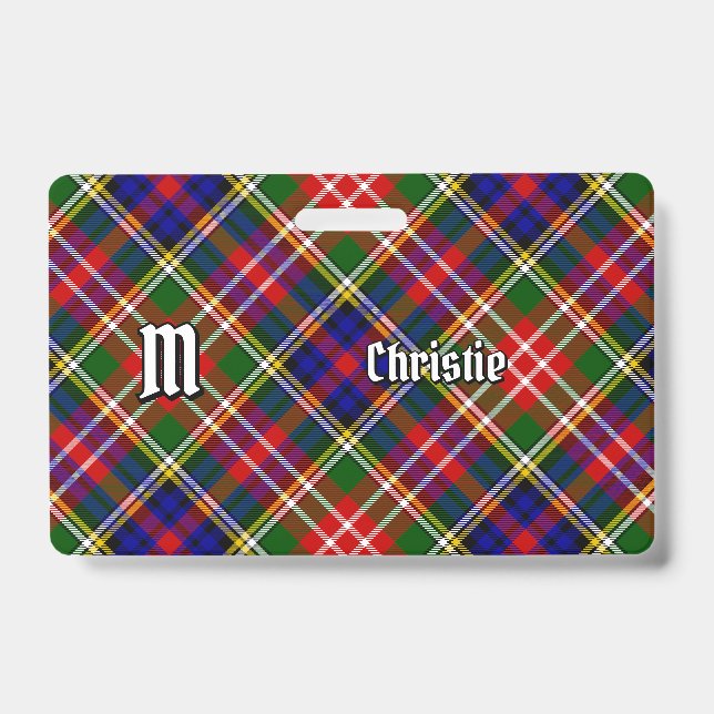 Clan Christie Tartan ID Badge (Front)