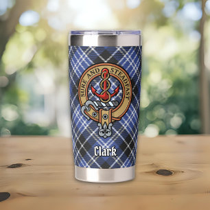 Clan Clark Crest over Tartan Insulated Tumbler
