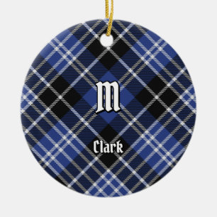 Clan Clark Tartan Ceramic Tree Decoration