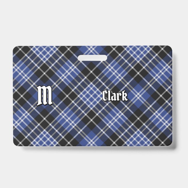 Clan Clark Tartan ID Badge (Front)