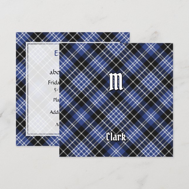 Clan Clark Tartan Invitation (Front/Back)