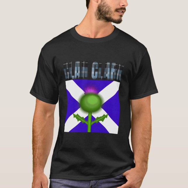 Clan Clark Tartan Scottish Family Name Scotland Pr T-Shirt (Front)
