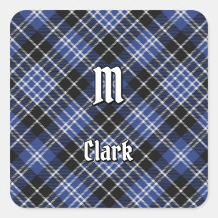 Clan Clark Tartan Square Sticker