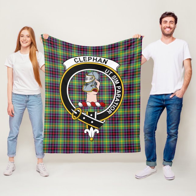 Clan Clephane Tartan Plaid Fleece Blanket (In Situ)