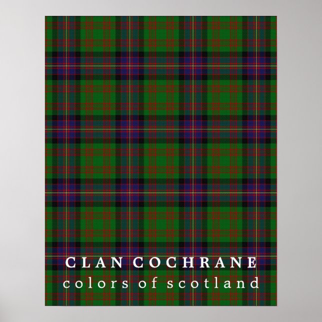 Clan Cochrane Colours of Scotland Tartan Poster (Front)