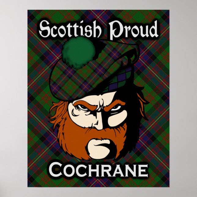 Clan Cochrane Scottish Tartan Poster (Front)