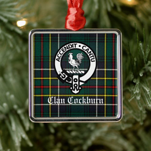 Clan Cockburn Crest Badge and Tartan  Metal Tree Decoration (Tree)
