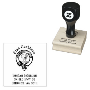 Clan Cockburn Crest Badge Customisable Rubber Stamp
