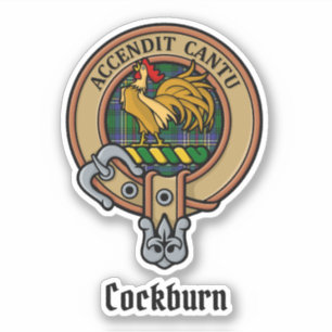 Clan Cockburn Crest over Tartan