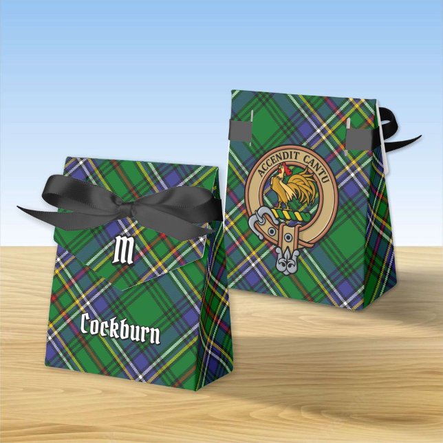 Clan Cockburn Crest over Tartan Favour Box (Creator Uploaded)