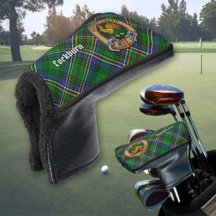 Clan Cockburn Crest over Tartan Golf Head Cover