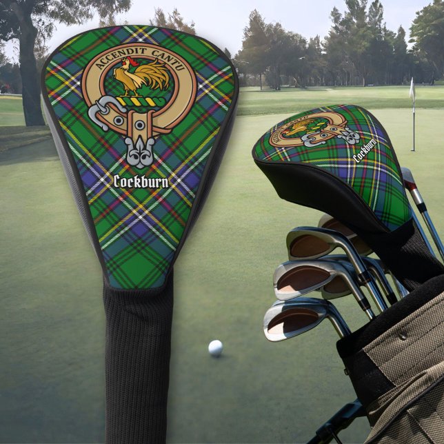 Clan Cockburn Crest over Tartan Golf Head Cover (Creator Uploaded)