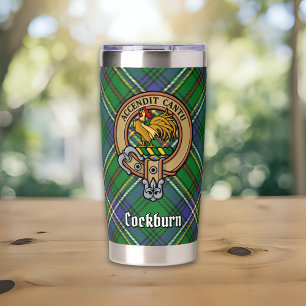 Clan Cockburn Crest over Tartan Insulated Tumbler