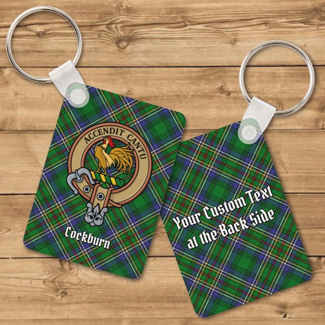 Clan Cockburn Crest over Tartan Key Ring (Creator Uploaded)