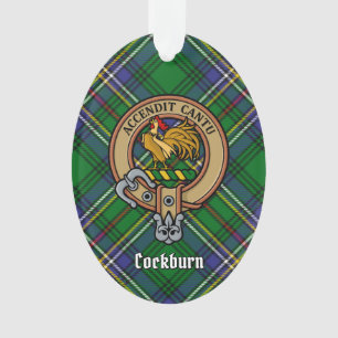 Clan Cockburn Crest over Tartan Ornament