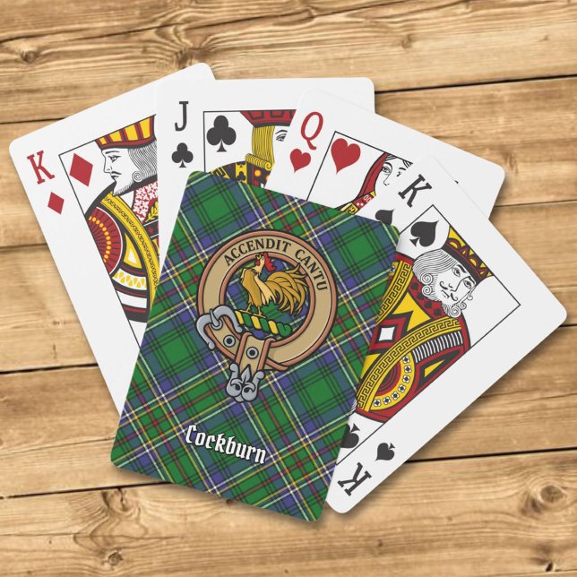Clan Cockburn Crest over Tartan Playing Cards (Creator Uploaded)