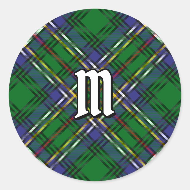 Clan Cockburn Tartan Classic Round Sticker (Front)