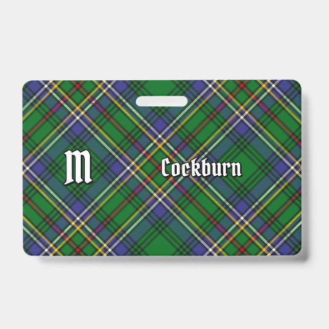 Clan Cockburn Tartan ID Badge (Front)