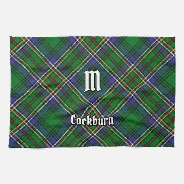 Clan Cockburn Tartan Tea Towel (Horizontal)