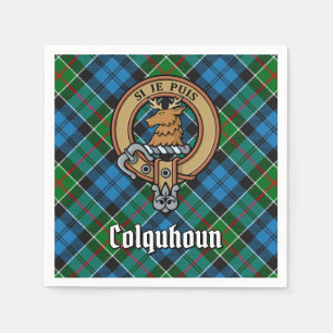 Clan Colquhoun Crest over Tartan Napkin