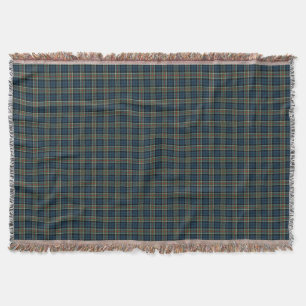 Clan Colquhoun Navy Blue and Green Tartan Throw Blanket
