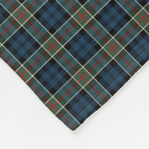 Clan Colquhoun Navy Blue and Red Tartan Fleece Blanket
