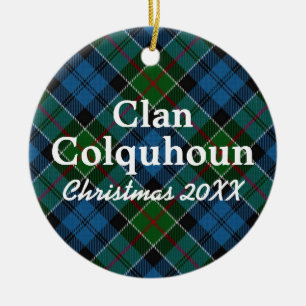 Clan Colquhoun Scottish Tartan Ceramic Tree Decoration