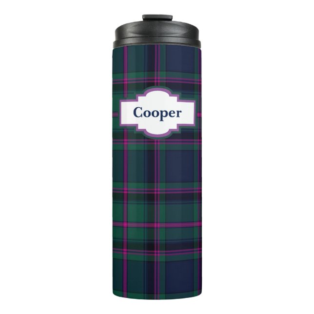 Clan Cooper Plaid Custom Thermal Tumbler (Front)