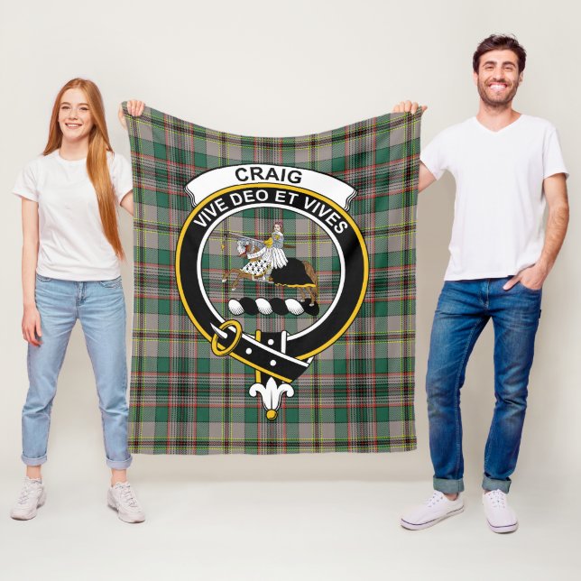 Clan Craig Ancient Tartan Plaid Fleece Blanket (In Situ)