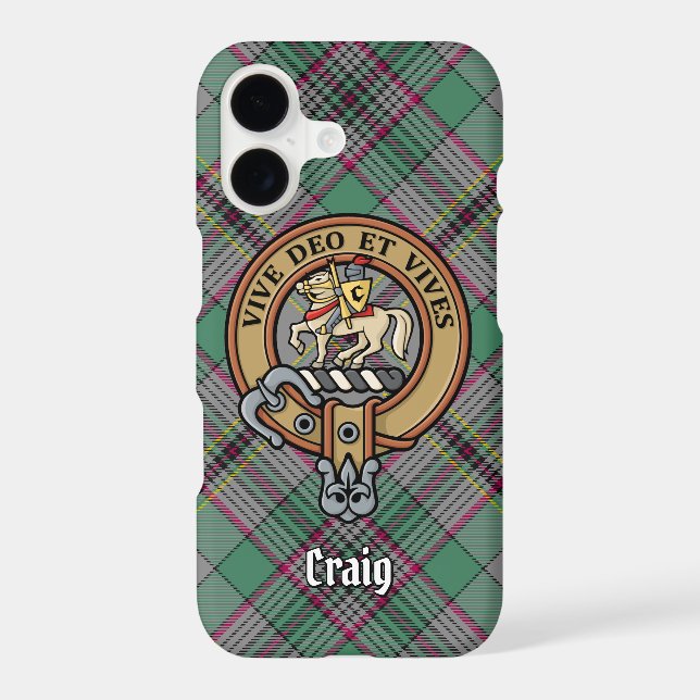 Clan Craig Crest over Tartan (Back)