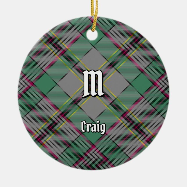 Clan Craig Tartan Ceramic Ornament (Front)