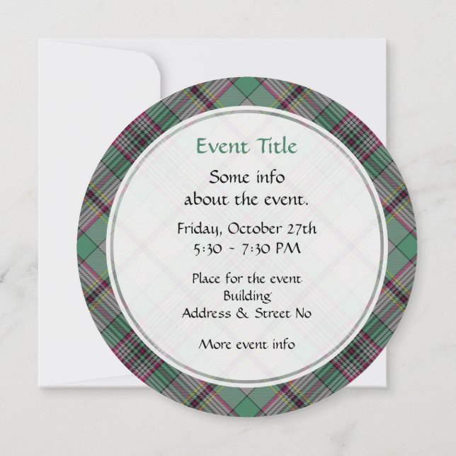 Clan Craig Tartan Invitation (Back)