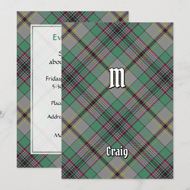 Clan Craig Tartan Invitation (Front/Back)