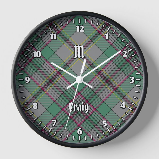 Clan Craig Tartan Large Clock (Front)